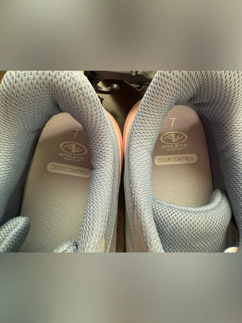 NWT Women's Athletic Works Summer Mesh Sneakers in Gray, Pink & Yellow Size 7